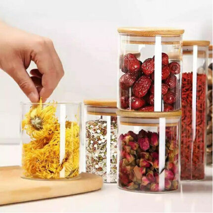 6cm Diameter Bamboo Lid Spice Jar