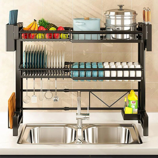 OVER-THE-SINK-DISH-RACK---(2-TIER)-----LENGTH-ADJUSTABLE
