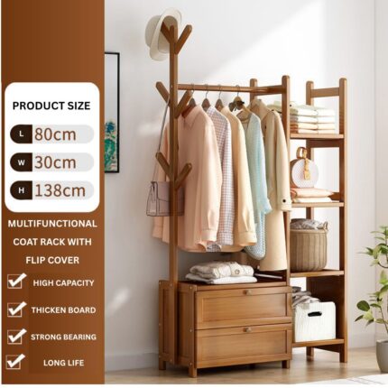 MULTIFUNCTIONAL CLOTH RACK WITH FLIP COVER
