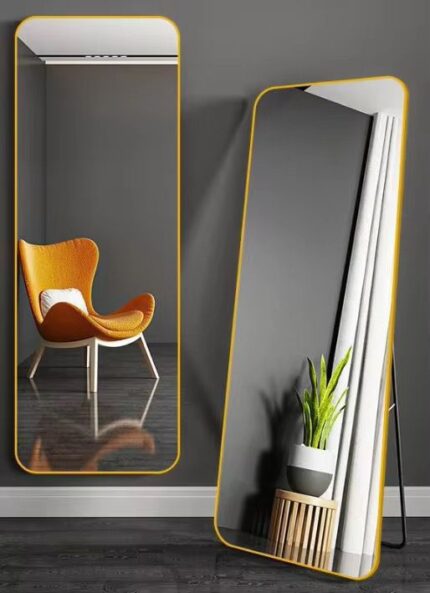 Gold Rectangular Full Length Standing Mirror 152 x 42 cm